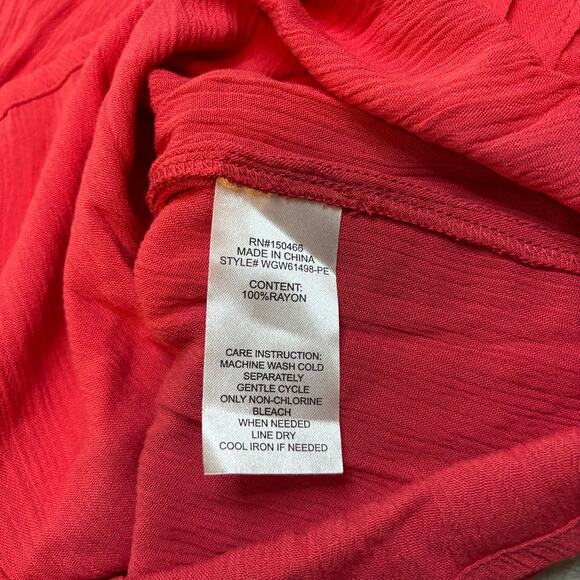 Market & Spruce Red Ruffle Neck Sleeveless Blouse MP NWOT - Picture 4 of 4